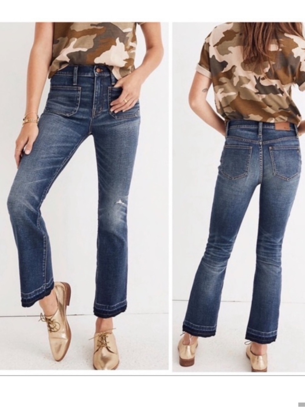 Madewell Cali Demi Boot Patch Pocket Edition Jeans Size 28